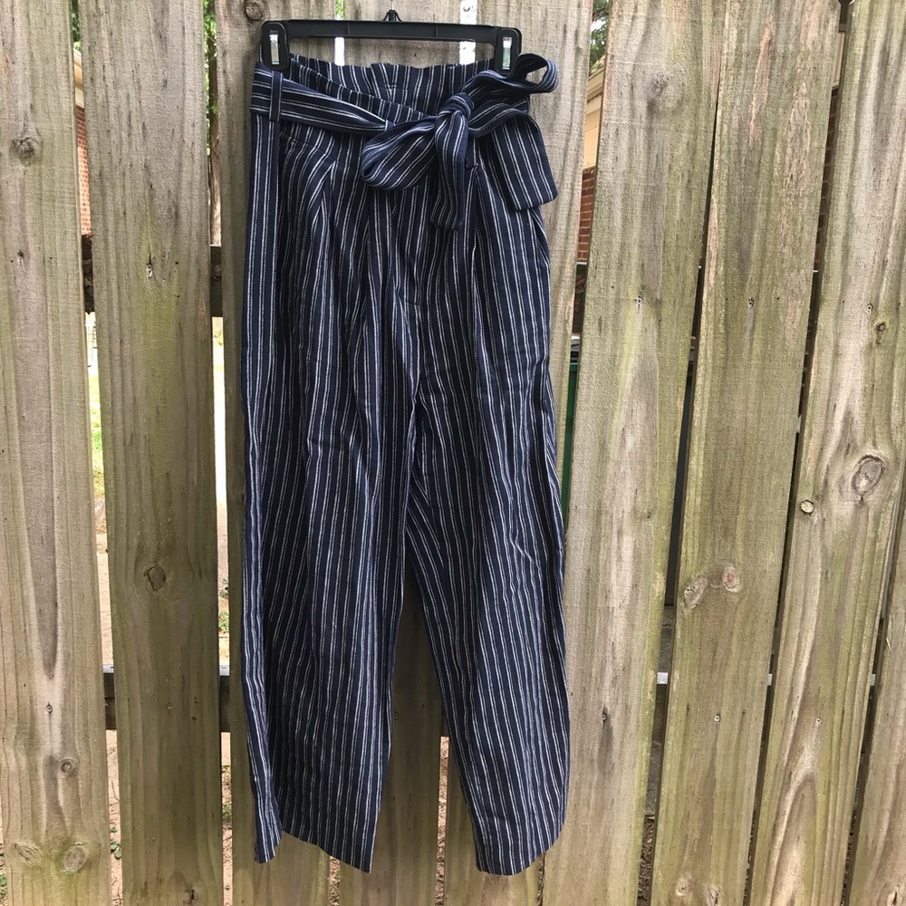 J.Crew Point Sur paper bag pant in stripe